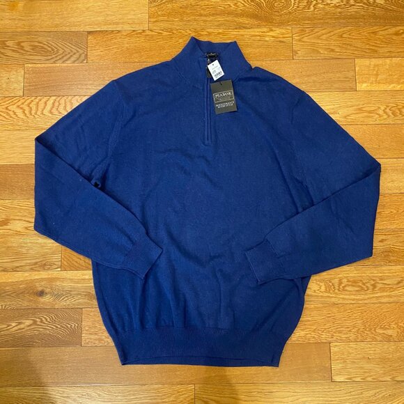 Jos. A. Bank Other - Jos A Bank Traveler Sweater Mens Size XL Pima Cotton Knit Quarter Zip NWT Blue